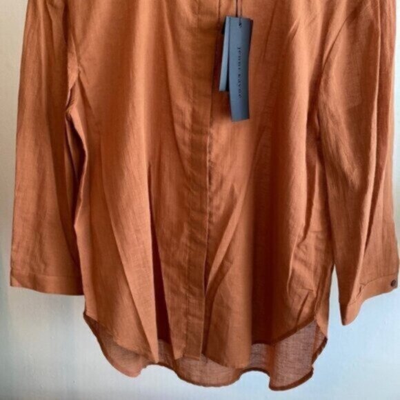 Jenni Kayne James Blouse Linen Cotton Canyon Terracotta Brown Top $195 XS NWT - Picture 11 of 16